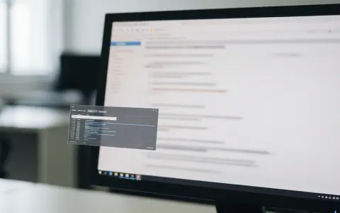 Монітор комп'ютера з розмитим інтерфейсом бази даних на столі в державному офісі