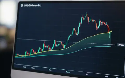 Графік акцій Unity Software Inc. (U) з 20-денною ковзною середньою