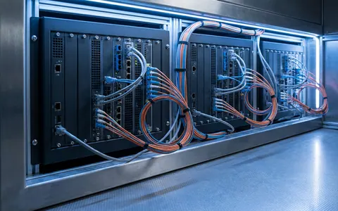 Серверні модулі microVM в апаратному шасі з мережевими підключеннями