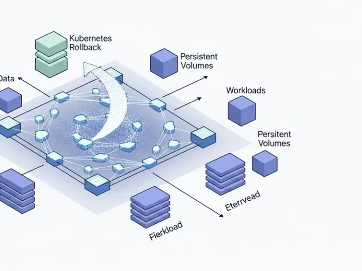 Концептуальна ілюстрація відкату версій Kubernetes у хмарному середовищі EKS