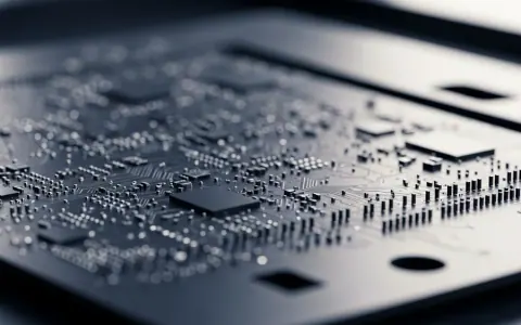 Детальний знімок абстрактної схеми друкованої плати, що символізує архітектуру Display Core Next 6 (DCN6)