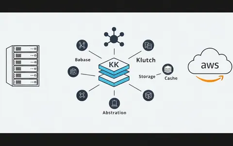 Візуалізація Klutch та a9s Hub, що показує централізовану оркестрацію сервісів даних Kubernetes на локальних серверах та в AWS.