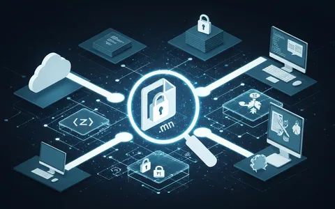 Ілюстрація, що показує сканування файлу Markdown, який містить конфіденційні дані, що раніше були невидимими для традиційних інструментів безпеки, на тлі цифрових мереж та хмарних сховищ.