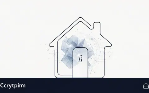 Концептуальна ілюстрація інтеграції криптовалюти в ринок житла, що показує стилізований контур будинку, переплетений з абстрактними цифровими елементами, які символізують криптовалюту.