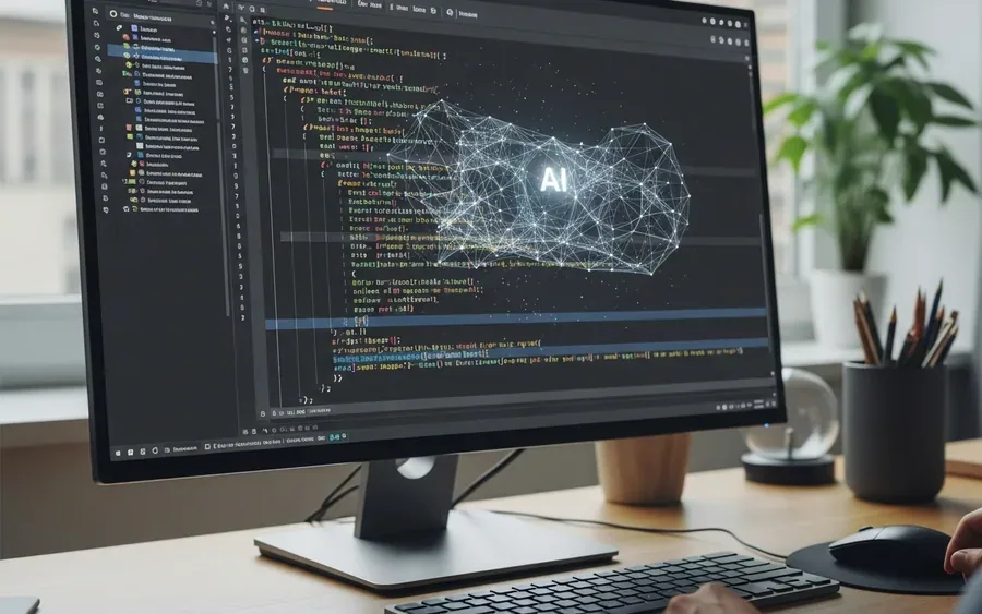 Інтерфейс IDE з кодом автоматизації тестування та візуалізацією роботи агентного ШІ Test Companion