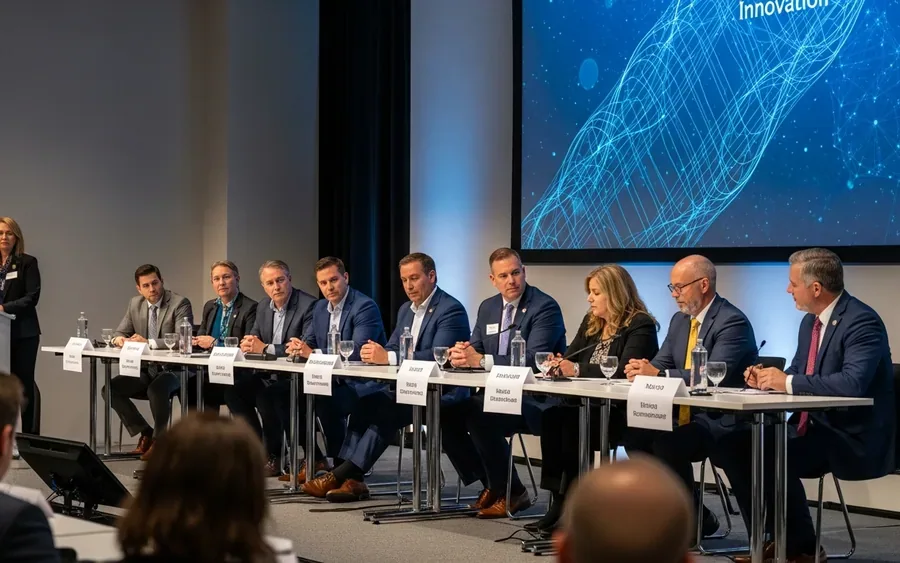 Панельна дискусія на форумі Catalyst NEA 2026 з учасниками, що обговорюють економічний розвиток та технології