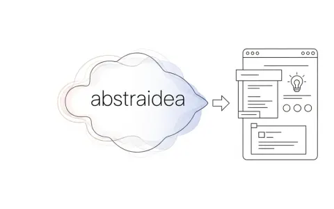 Концептуальна ілюстрація, що показує перетворення абстрактної ідеї або природної мови на структурований програмний інтерфейс.