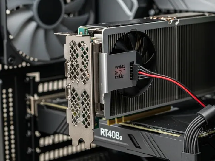 Nvidia Tesla V100 SXM2, встановлена в ігровий ПК з адаптером SXM2-to-PCIe та модифікованим кулером