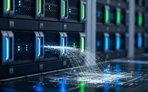 Редакційна фотографія сучасного серверного обладнання з абстрактними цифровими потоками, що символізують інституційний капітал, який надходить в екосистему Ethereum.