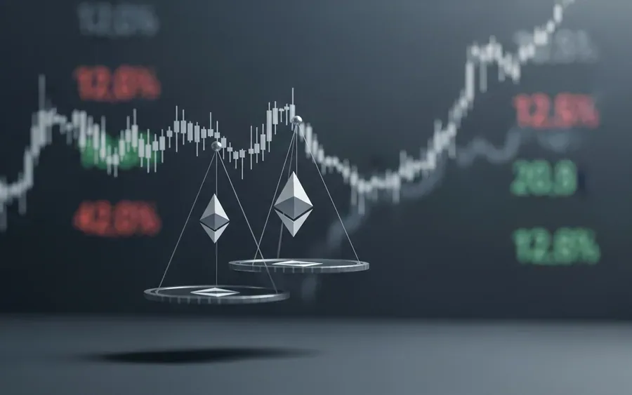 Концептуальне зображення ринкової невизначеності та очікування щодо Ethereum