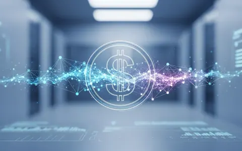 Концептуальне зображення цифрового долара, інтегрованого з абстрактною блокчейн-мережею Ethereum