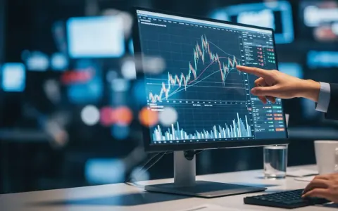 Фінансовий аналіз акцій IBM на моніторі в офісі інвестиційної компанії