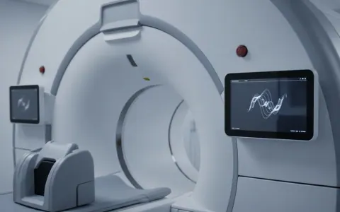 Сучасний медичний пристрій для візуалізації, такий як МРТ або КТ-сканер, у лікарняному середовищі