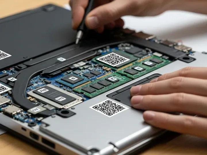 Внутрішні компоненти ноутбука Framework Laptop 13 Pro з маркованими модулями