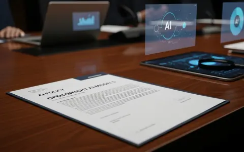 Офіційний документ про політику відкритих AI-моделей на конференційному столі