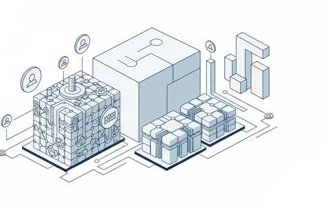 Ілюстрація, що показує структуровані дані та семантичні мережі, які формують міцну цифрову основу для локального бізнесу, що перемагає великі корпорації.