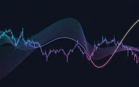 Концептуальна ілюстрація ринкових тенденцій криптовалют з абстрактними лініями, що змінюють напрямок