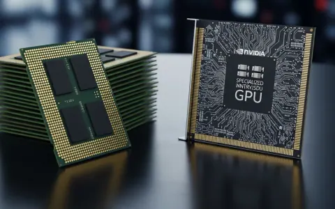 Порівняння чипів пам'яті та графічного процесора на темній поверхні