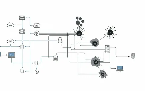 Концептуальна ілюстрація, що показує розповсюдження SaaS та тіньового ШІ, де деякі цифрові сервіси та потоки даних чітко видимі, а інші приховані або некеровані.