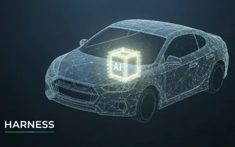 Концептуальна ілюстрація, що зображує абстрактну ШІ-модель у центрі прозорої, структурованої рамки, що символізує «обв'язку» або систему контролю та інтеграції.