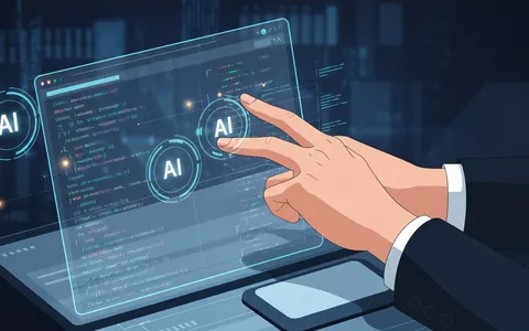 Ілюстрація, що зображує AI-інструменти, які допомагають розробникам у кодуванні.