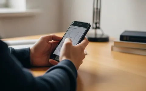 Студент перевіряє результати іспитів на смартфоні