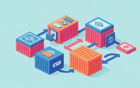 Абстрактна ілюстрація, що показує контейнери Docker, які символізують робочі процеси Data Science, з елементами коду, даних та моделей, що переміщуються між ними, підкреслюючи відтворюваність та портативність.
