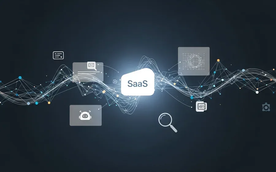 Концептуальна ілюстрація інтеграції штучного інтелекту в SaaS