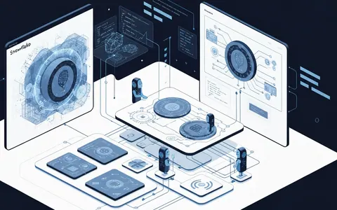 Футуристична ілюстрація, що показує інтеграцію AI-агента Cortex Code у платформу Snowflake, з візуалізацією потоків даних, фрагментів коду та кількох AI-агентів, що працюють разом над завданням.