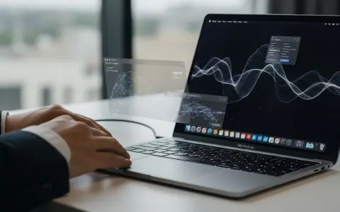 M2 MacBook Air з абстрактною візуалізацією обробки даних на екрані, що символізує роботу локальної великої мовної моделі.