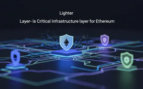 Концептуальна ілюстрація, що символізує Lighter як критичний інфраструктурний рівень Ethereum, з абстрактними цифровими шляхами та захищеними з'єднаннями.