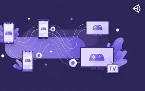 Концептуальна ілюстрація, що символізує безперебійну інтеграцію та оптимізацію розробки ігор Unity для мобільних пристроїв і телевізорів у рамках Netflix Games.