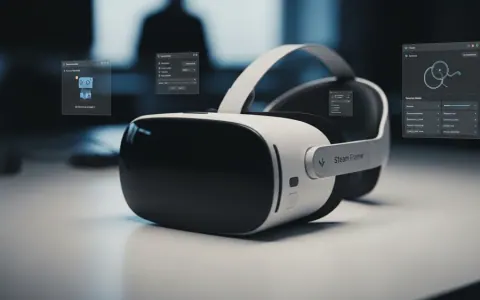 Професійна фотографія VR-гарнітури Valve Steam Frame на мінімалістичному фоні
