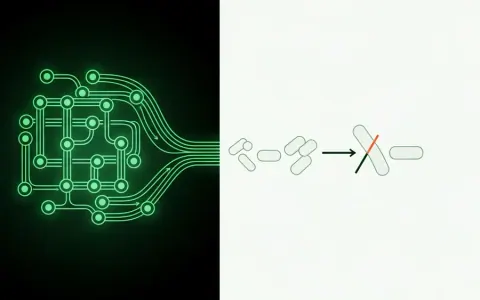 Концептуальна ілюстрація, що показує розрив між здоровою інфраструктурою Kubernetes (зелені, взаємопов'язані вузли) та несправною бізнес-логікою застосунку (роз'єднані або неправильно спрямовані абстрактні форми).