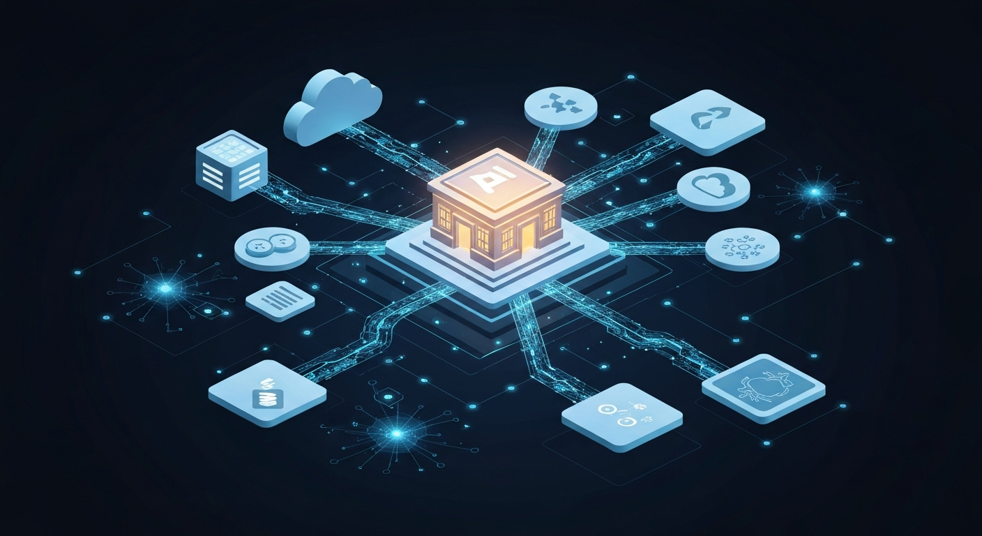 Візуалізація платформи Databricks Lakeflow, що показує потік даних з різних джерел до центрального сховища, керованого ШІ, з елементами автоматизації та інтеграції.